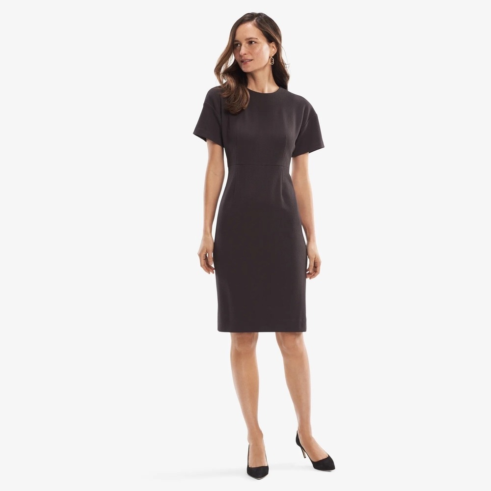 MM LaFleur Gayle Dress Fig Chevron Stripe Purple Brown Sheath 12 NWT Office Work